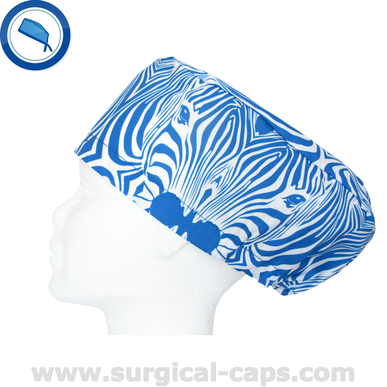 Surgical Caps Zebras Blue - 218 